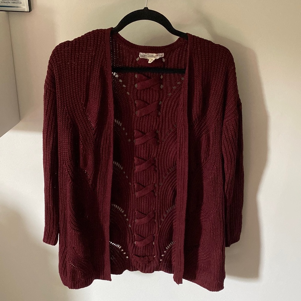 Maroon cardigan